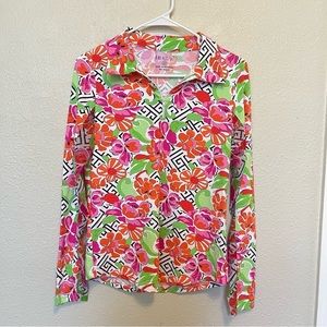 IBKUL new zip pullover S upf sun protection mesh long sleeve multicolor shirt